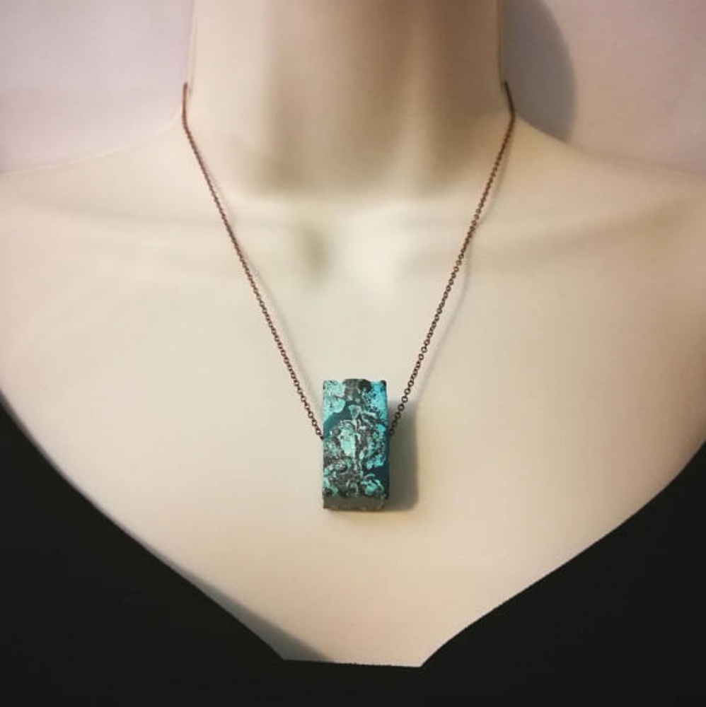Handmade: ocean jasper gemstone pendant necklace